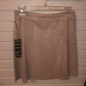 cream suede skirt